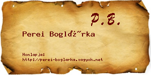 Perei Boglárka névjegykártya